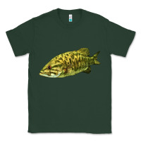 Sports Green Smallmouth Bass Fish Illustrations Classic Tee - LillyAllenDesigns