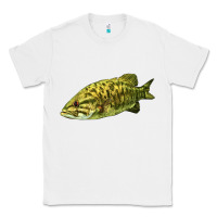 White Smallmouth Bass Fish Illustrations Classic Tee - LillyAllenDesigns