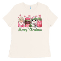 Bone pink  merry christmas coffee Ladies Tee - JahusDesignShop