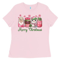 Bubblegum Pink pink  merry christmas coffee Ladies Tee - JahusDesignShop