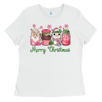 Pink  Merry Christmas Coffee Ladies Tee | Teevron