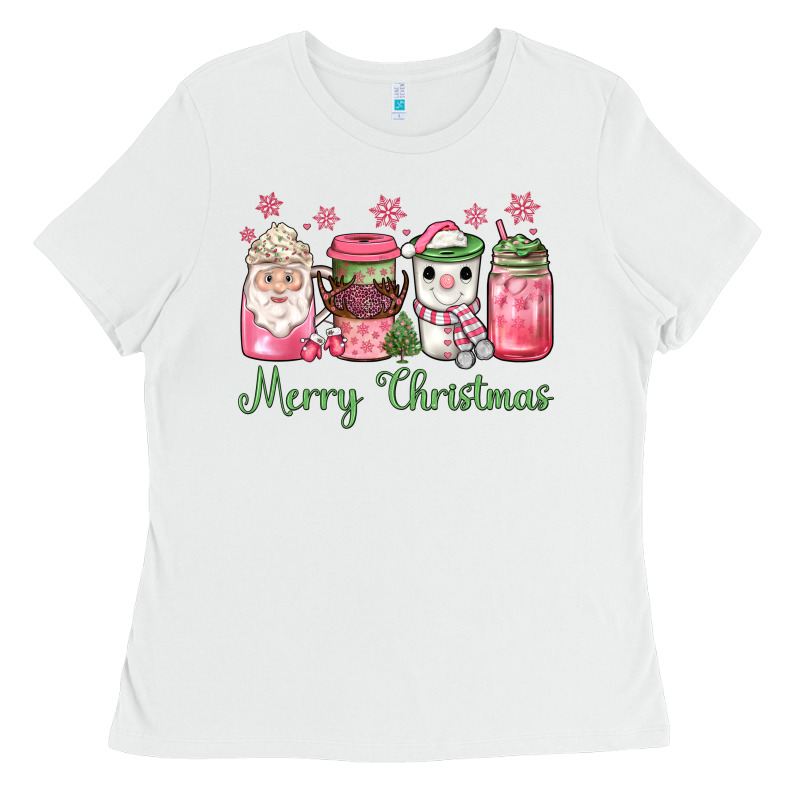 Pink  Merry Christmas Coffee Ladies Tee by JahusDesignShop | Teevron