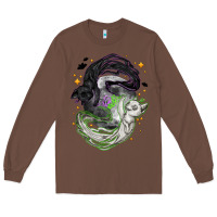 Chestnut Magical cats ghost with moon Halloween Long Sleeve Tee - NancyCooperArtShop