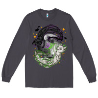 Smoke Magical cats ghost with moon Halloween Long Sleeve Tee - NancyCooperArtShop