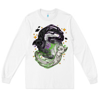 White Magical cats ghost with moon Halloween Long Sleeve Tee - NancyCooperArtShop