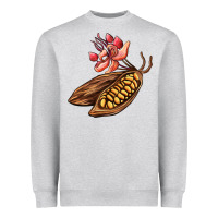 Heather Grey cacao beans and flowers Heavyweight Sweatshirt - AdoDesignShop