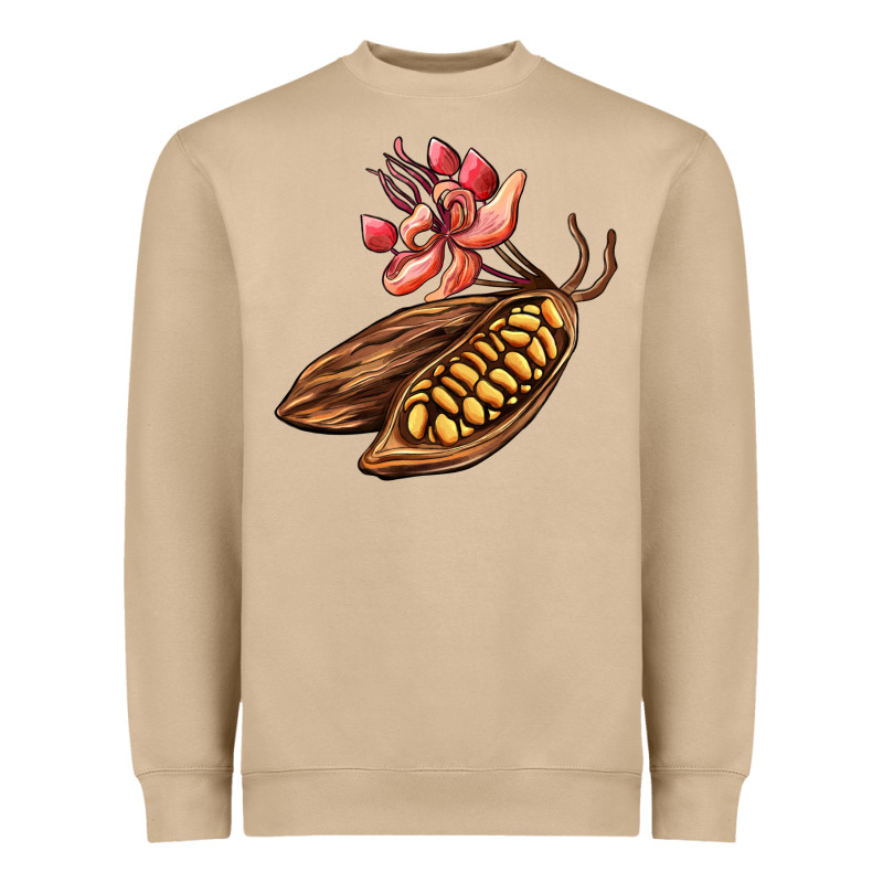 Cacao Beans And Flowers Heavyweight Sweatshirt by AdoDesignShop | Teevron