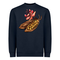 Navy cacao beans and flowers Heavyweight Sweatshirt - AdoDesignShop