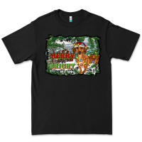 Black merry and bright  dachshund with farm Premium Tee - RanaPortraitStore
