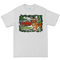 Dove Grey merry and bright  dachshund with farm Premium Tee - RanaPortraitStore