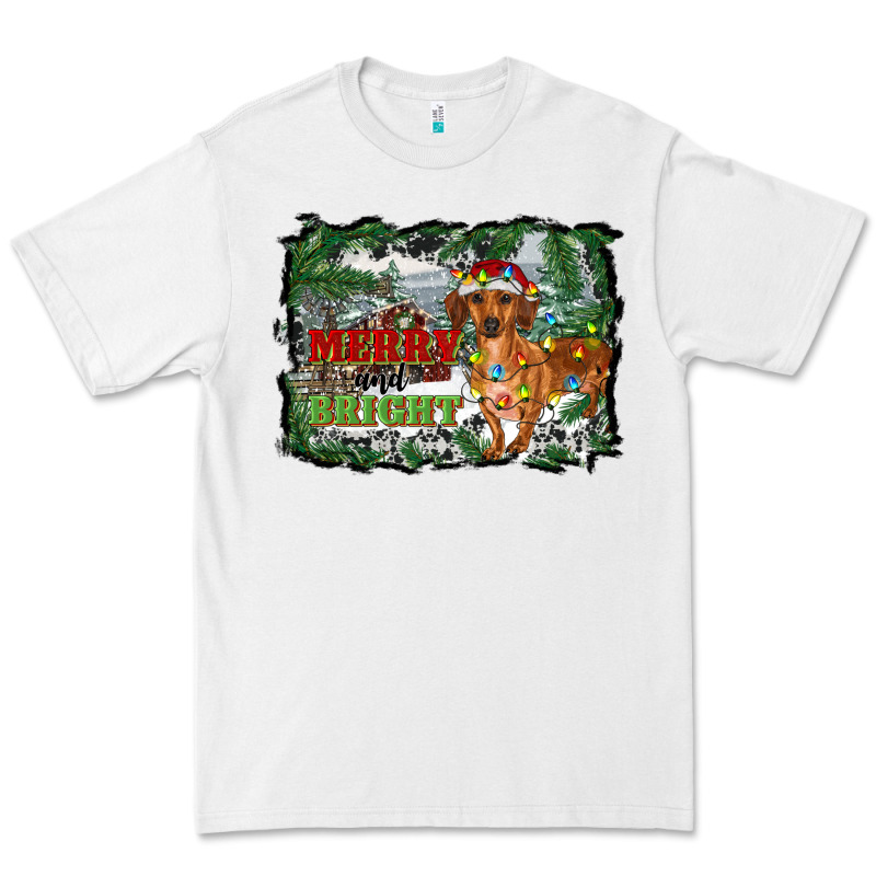 Merry And Bright  Dachshund With Farm Premium Tee by RanaPortraitStore | Teevron