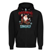 Black dashing through the snow Zipper Hoodie - MaliasSmallBusiness