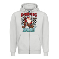 Dove Grey dashing through the snow Zipper Hoodie - MaliasSmallBusiness