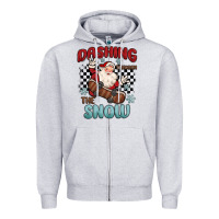 Heather Grey dashing through the snow Zipper Hoodie - MaliasSmallBusiness
