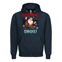 Navy dashing through the snow Zipper Hoodie - MaliasSmallBusiness