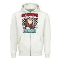 Oatmeal Heather dashing through the snow Zipper Hoodie - MaliasSmallBusiness
