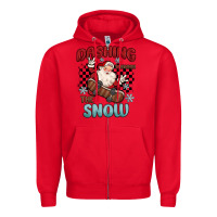 Red dashing through the snow Zipper Hoodie - MaliasSmallBusiness