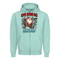 Seafoam dashing through the snow Zipper Hoodie - MaliasSmallBusiness