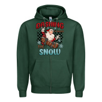 Sports Green dashing through the snow Zipper Hoodie - MaliasSmallBusiness