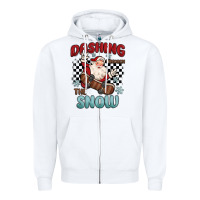 White dashing through the snow Zipper Hoodie - MaliasSmallBusiness