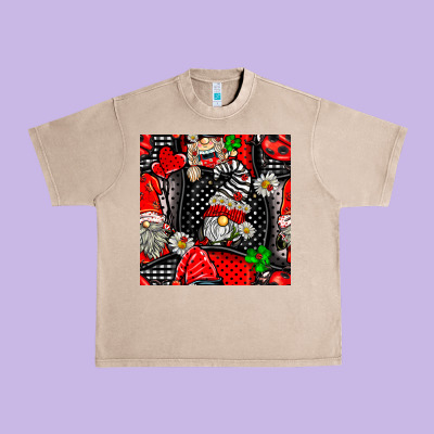 Ladybug Gnomes Seamless Pattern Urban Heavy Tee Designed By Bundleandbundleshop
