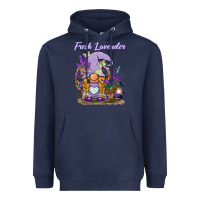 Navy fresh lavender gnome Heavyweight Hoodie - BarkalooDesign