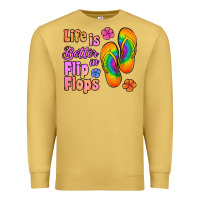 Antique Gold life is better in flip flops Premium Sweatshirt - Jasminsmagicworld