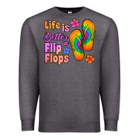 Charcoal Heather life is better in flip flops Premium Sweatshirt - Jasminsmagicworld