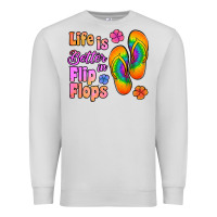 Dove Grey life is better in flip flops Premium Sweatshirt - Jasminsmagicworld