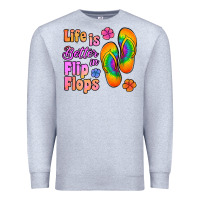 Heather Grey life is better in flip flops Premium Sweatshirt - Jasminsmagicworld