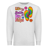 Oatmeal Heather life is better in flip flops Premium Sweatshirt - Jasminsmagicworld