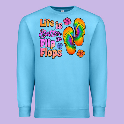 Life Is Better In Flip Flops Premium Sweatshirt Designed By Jasminsmagicworld