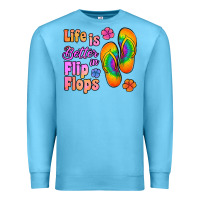Ocean Blue life is better in flip flops Premium Sweatshirt - Jasminsmagicworld