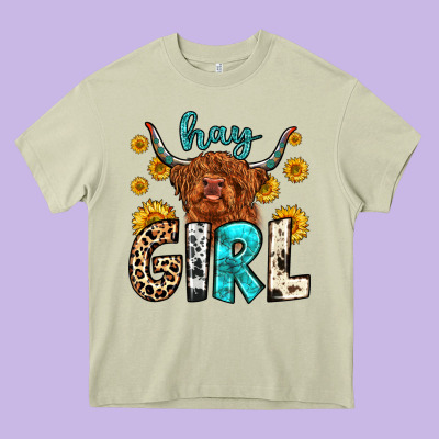 Hay Girl Heavy Core Tee Designed By Zillion Design Studio