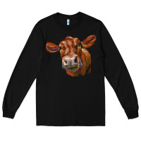 Black red angus face Long Sleeve Tee - LillyAllenDesigns