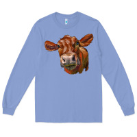 Colony Blue red angus face Long Sleeve Tee - LillyAllenDesigns