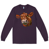 Plum red angus face Long Sleeve Tee - LillyAllenDesigns
