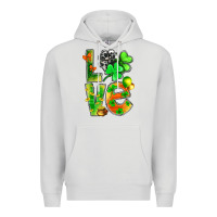 Dove Grey st.patrick love with clover Premium Hoodie - NancyCooperArtShop