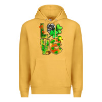 Mustard st.patrick love with clover Premium Hoodie - NancyCooperArtShop