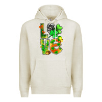 Oatmeal Heather st.patrick love with clover Premium Hoodie - NancyCooperArtShop