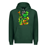 Sports Green st.patrick love with clover Premium Hoodie - NancyCooperArtShop