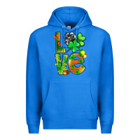 True Royal st.patrick love with clover Premium Hoodie - NancyCooperArtShop