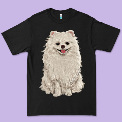 White Pomeranian Premium Tee Designed By Ranaportraitstore