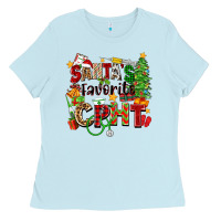 Baby Blue santa's favorite cpht Ladies Tee - Zillion Design Studio