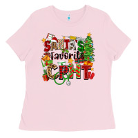 Bubblegum Pink santa's favorite cpht Ladies Tee - Zillion Design Studio