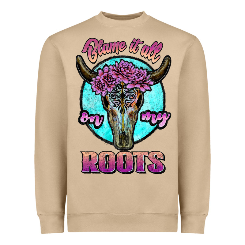Blame It All On My Roots White Heavyweight Sweatshirt by JahusDesignShop | Teevron