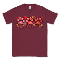 Burgundy happy valentines day paws Classic Tee - NancyCooperArtShop