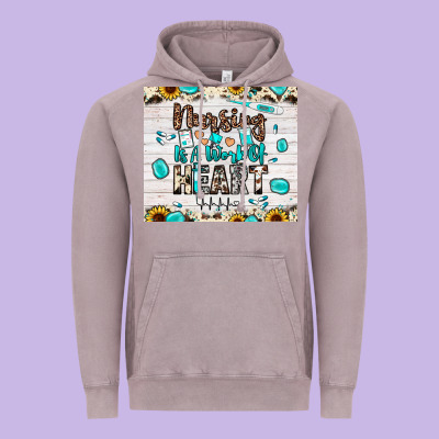 Nursing Is A Work Of Heart Vintage Hoodie Designed By Jahusdesignshop