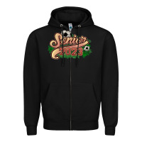 Black senior 2023 soccer Zipper Hoodie - NancyCooperArtShop