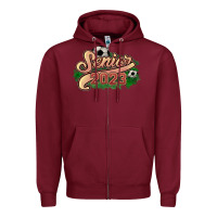 Burgundy senior 2023 soccer Zipper Hoodie - NancyCooperArtShop